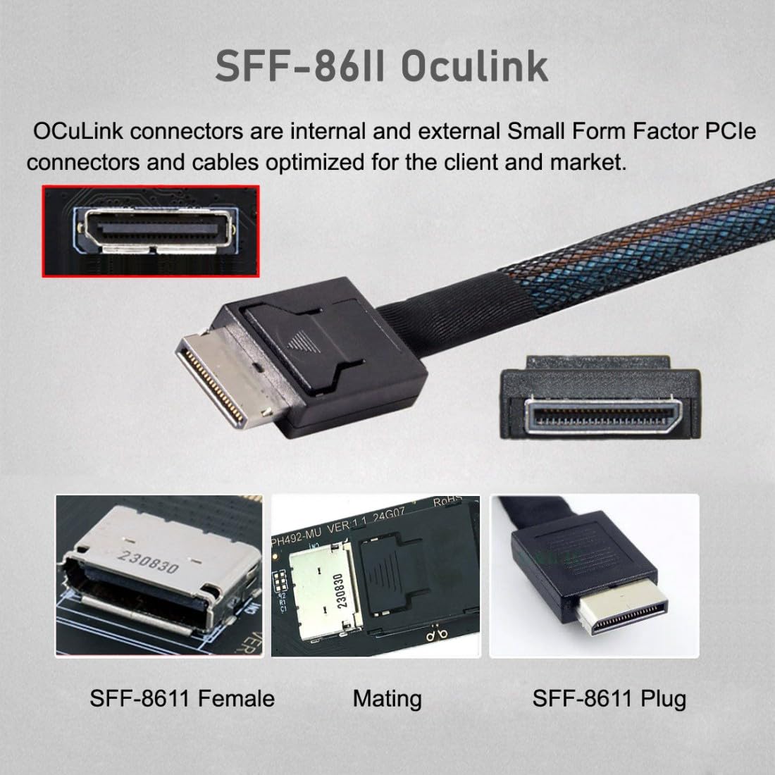 Thumbnail 6 de chenyang Oculink SFF-8612 auf PCI-E 4.0 NVMe M.2 M-Key Host Verlängerungskabeladapter