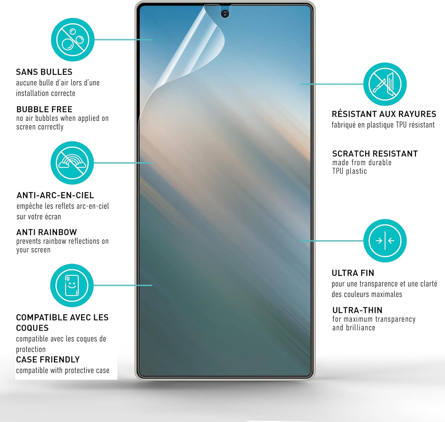 Detalle de smartect Protecteur d’écran TPU mat pour Samsung Galaxy S25 Ultra (2 pièces) — couvrant toute la surface