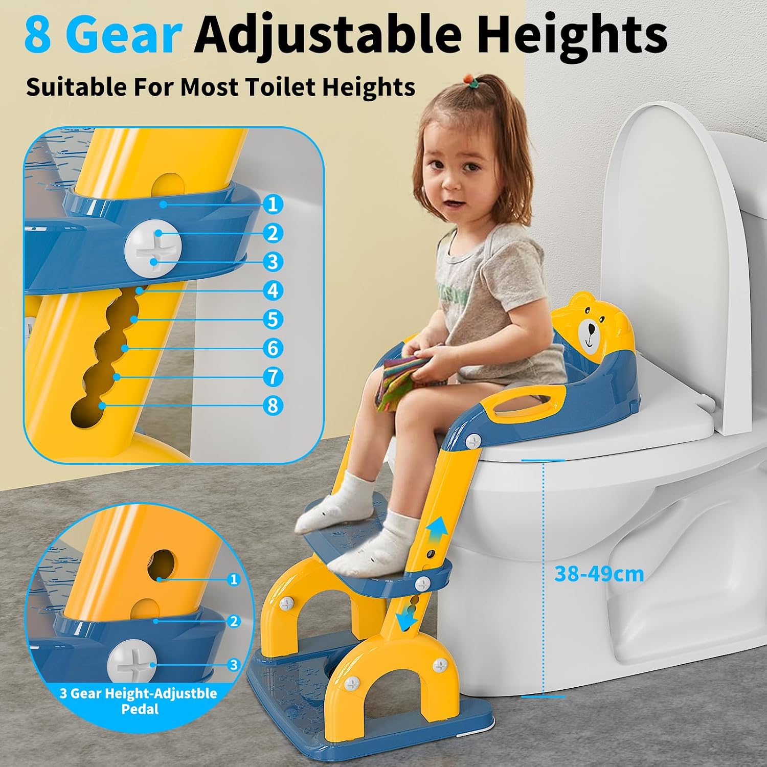 Thumbnail 2 de KYYOKE Toilettensitz für Kinder mit Treppe (2-in-1) – höhenverstellbarer WC-Aufsatz fürs Töpfchentraining