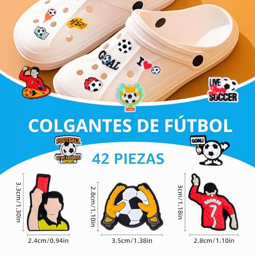 Thumbnail 1 de HOWAB 42 Piezas Pins para Crocs de Fútbol – Adornos de PVC para tus zapatos y accesorios