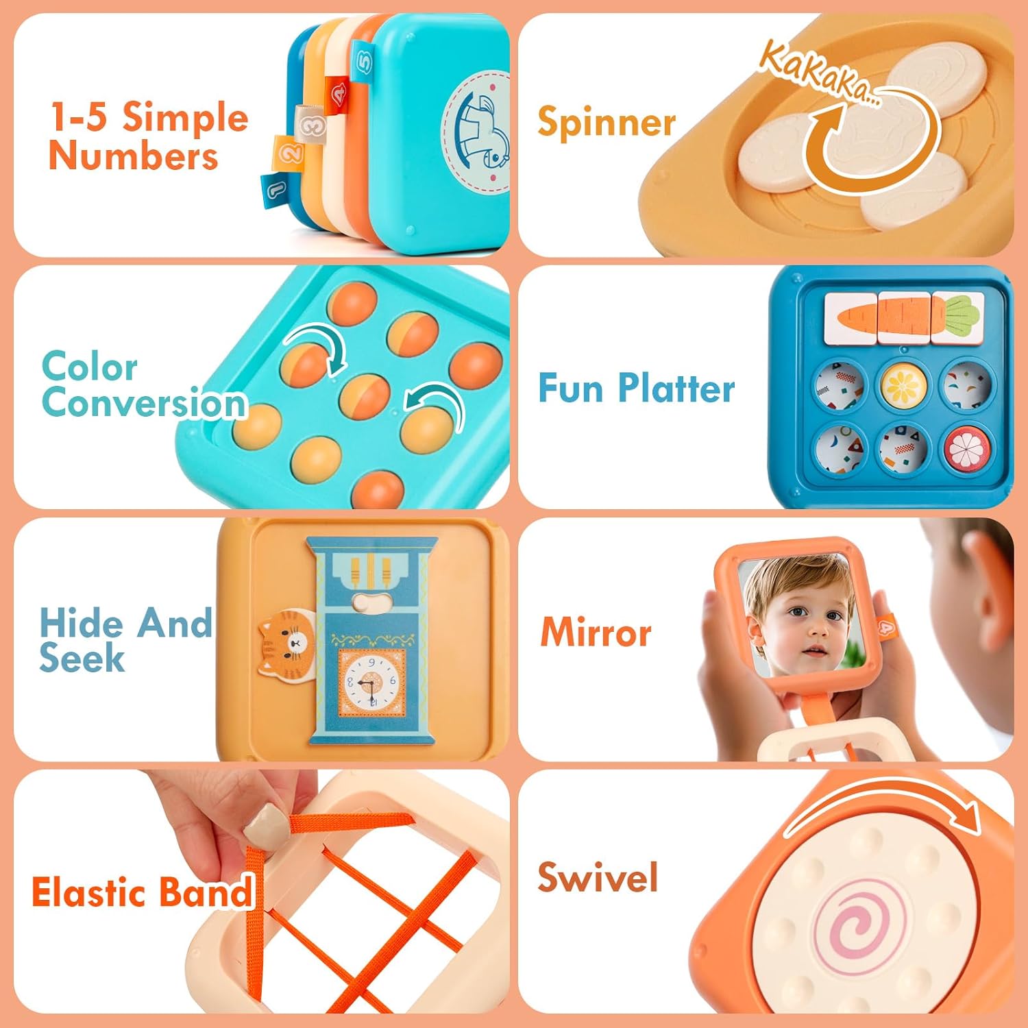 Detalle de GRESEESM Montessori Busy Board for 1 Year Olds and Toddlers (Ages 1–3)