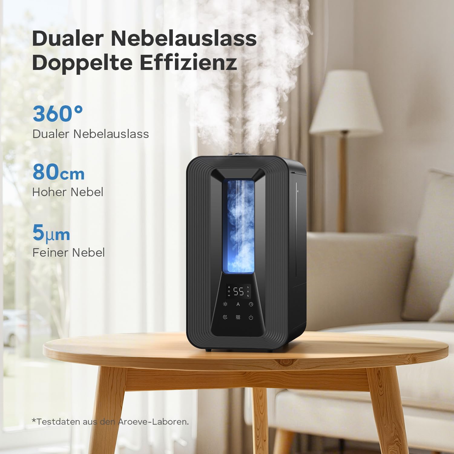 Thumbnail 1 de AROEVE 5L Top Fill Luftbefeuchter für Schlafzimmer – Ultraschall-Kühle Nebel mit Smart Hygrostat, Nachtlicht & Aroma