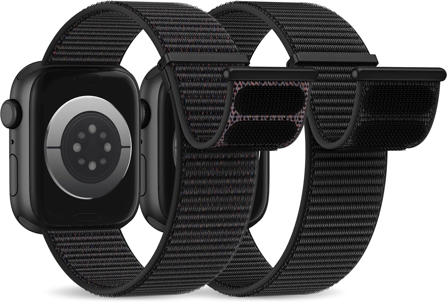 Detalle de 2 Stück Nylon-Armband kompatibel mit Apple Watch – Sport Loop mit Klettverschluss