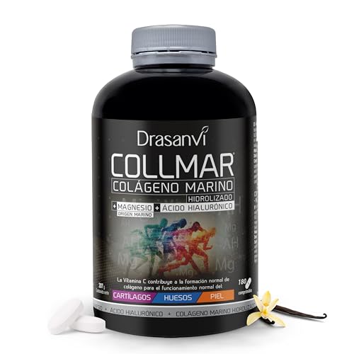 Detalle de Drasanvi COLLMAR Colágeno Marino Hidrolizado con Ácido Hialurónico, Magnesio y Vitamina C Natural – 180 comprimidos