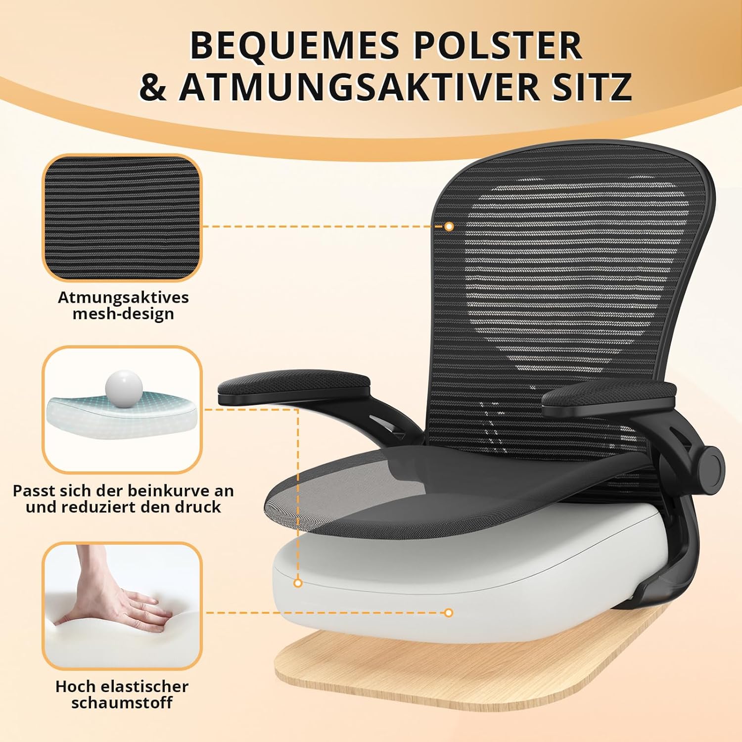 Thumbnail 6 de Synorla Bürostuhl Ergonomisch 150 kg 💺