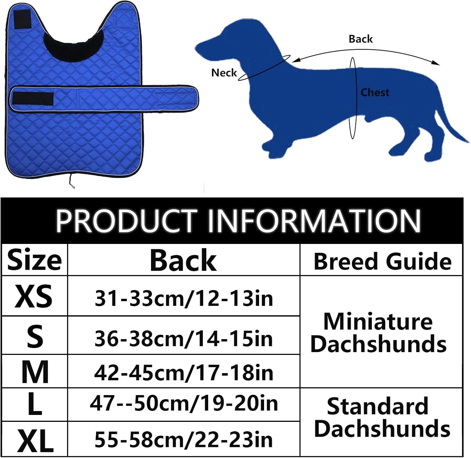 Thumbnail 5 de Morezi Dachshund Winter Coat with Padded Fleece Lining, Navy, Medium