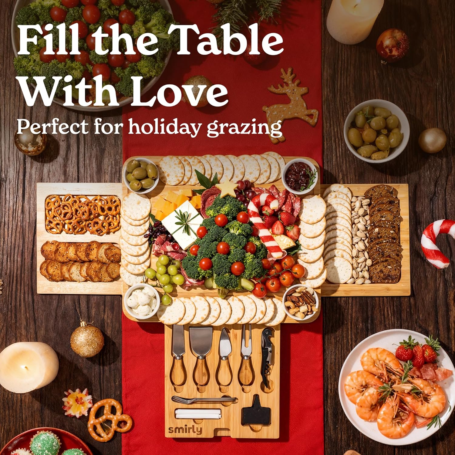 Thumbnail 4 de SMIRLY Charcuterie Board Set large bamboo 1pc 🧀