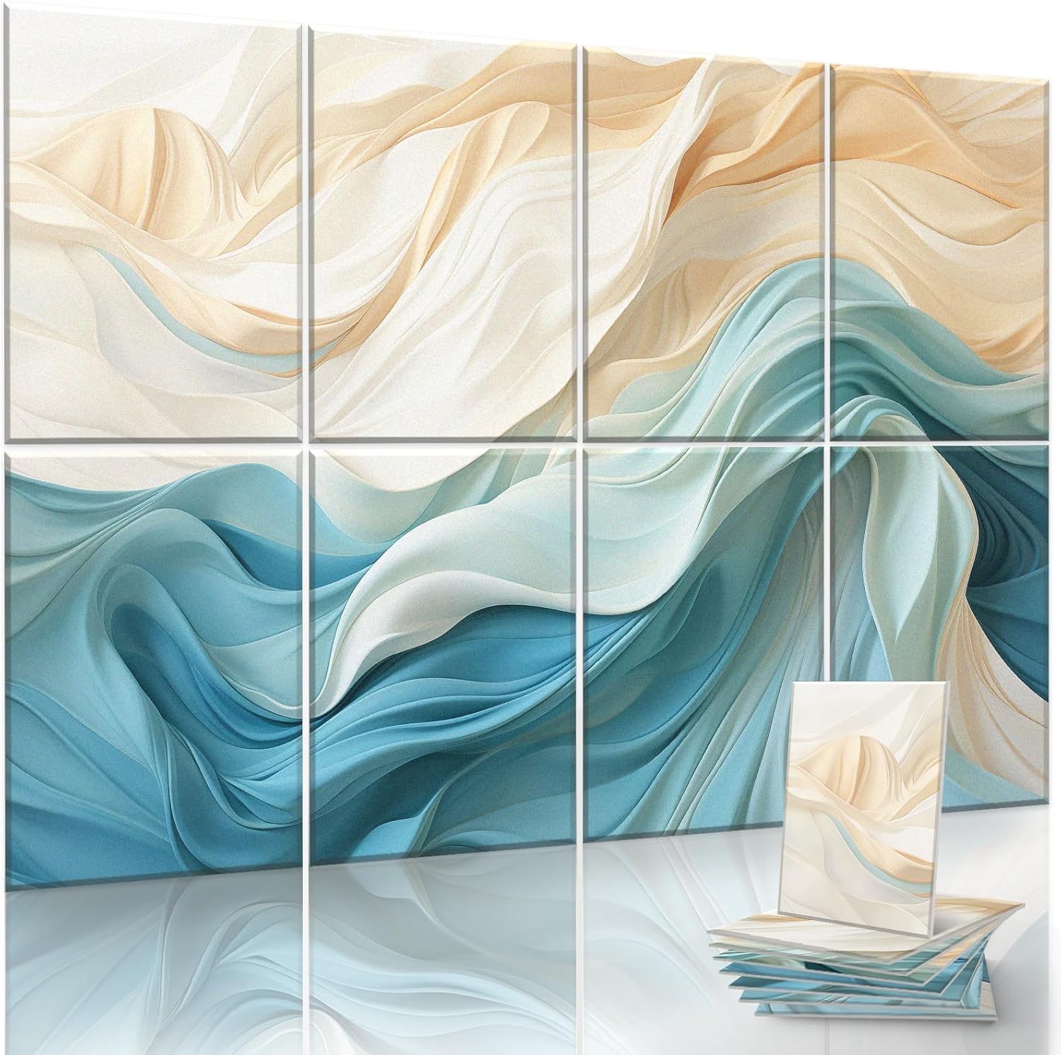 Detalle de JaneTech 8-Pack Decorative Acoustic Wall Panels with Adhesive