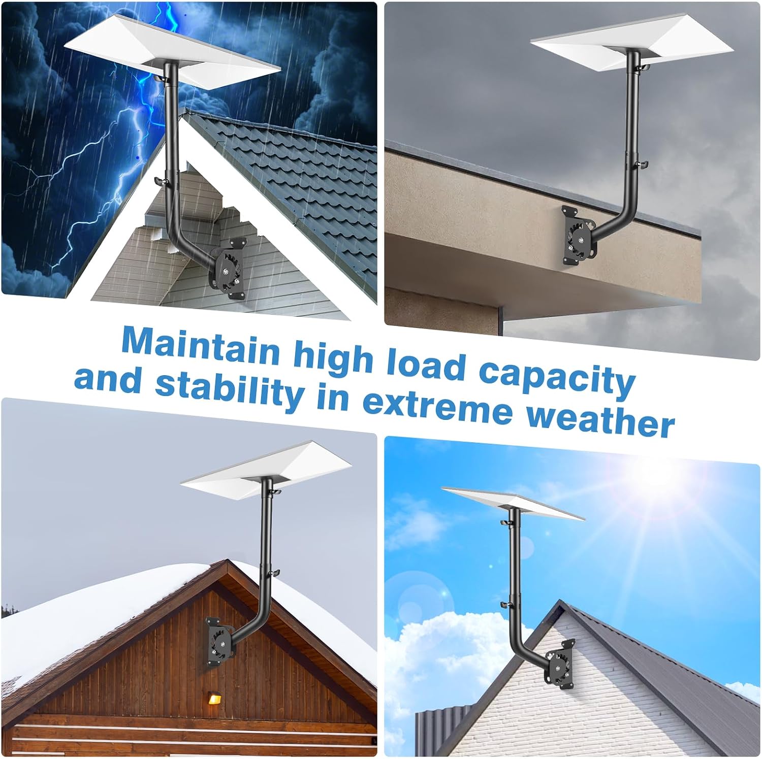 Detalle de Starlink Mount with Extension-Adjust Angle Without Disassembly | Gen 3 Roof/Wall Mount (Black)