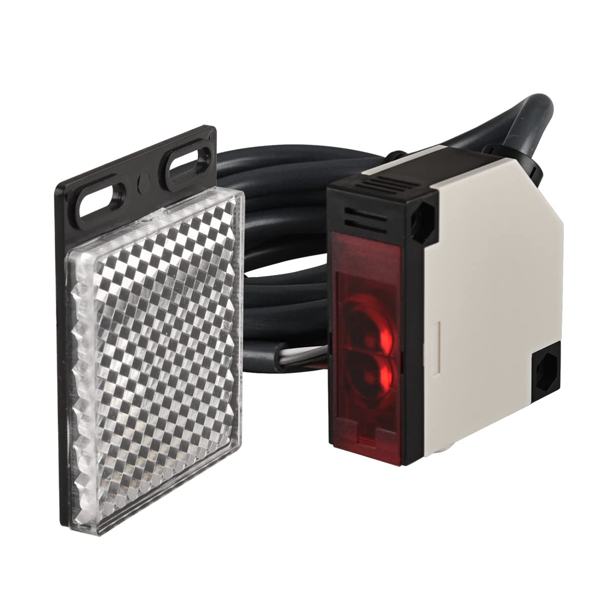 Detalle de Heschen Photoelektrischer Schalter E3JK-R4M2 (DC 12–24 V), Erfassungsabstand 4 m mit Reflektorblende