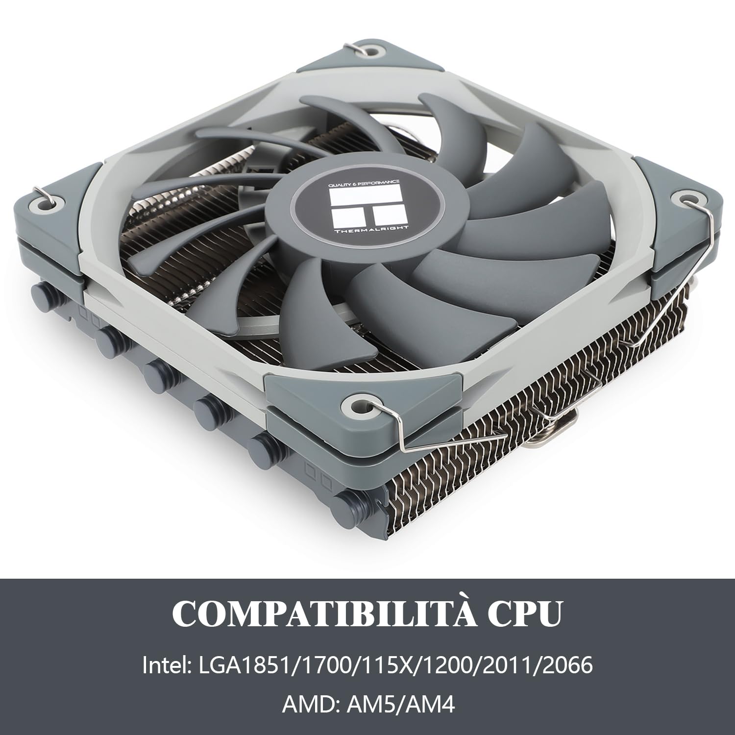 Detalle de Thermalright AXP120-X67 CPU-luchtkoeler met 6 heatpipes en PWM-ventilator