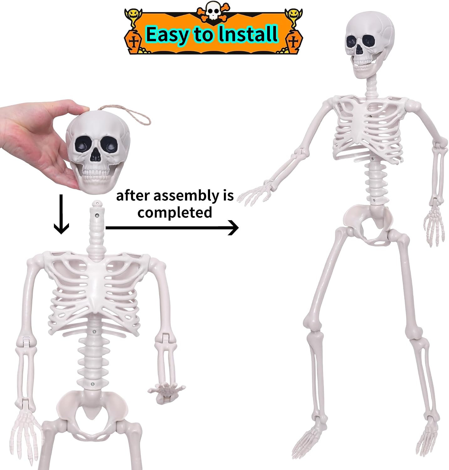 Detalle 1 de Posable Skeleton Decorations, 90 cm