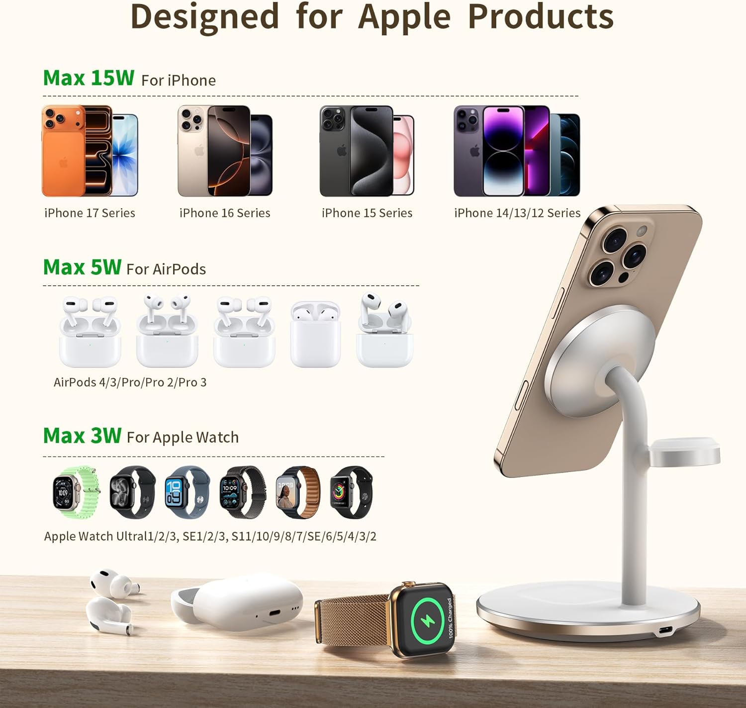 Thumbnail 5 de XooFly 3 in 1 Wireless Charging Station 15W