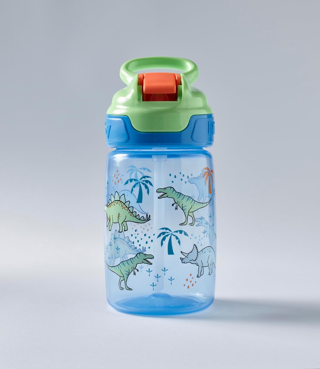 Detalle de Nuby Incredible Gulp Water Bottle - No Spill Active Toddler Sippy Cup (360ml) — Jurassic Edition, Pack of 2