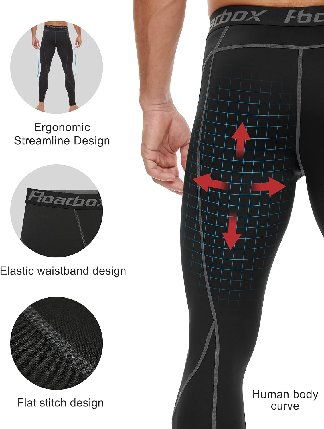 Detalle de Roadbox compression tights 3 pack base layer