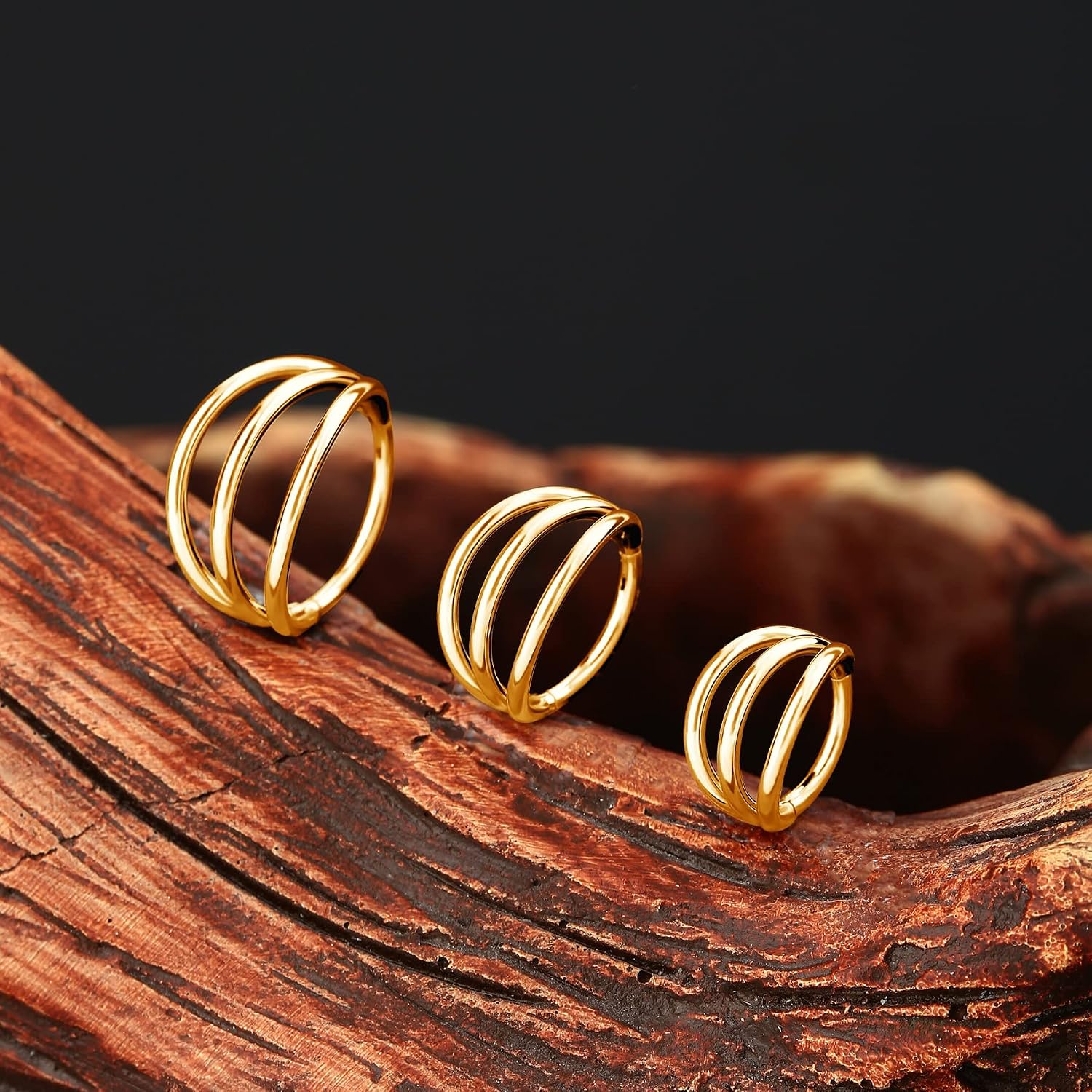 Detalle 2 de OUFER Body Piercing boucles d’oreilles hélix en acier chirurgical 316L (16 g) avec anneau segment à charnière