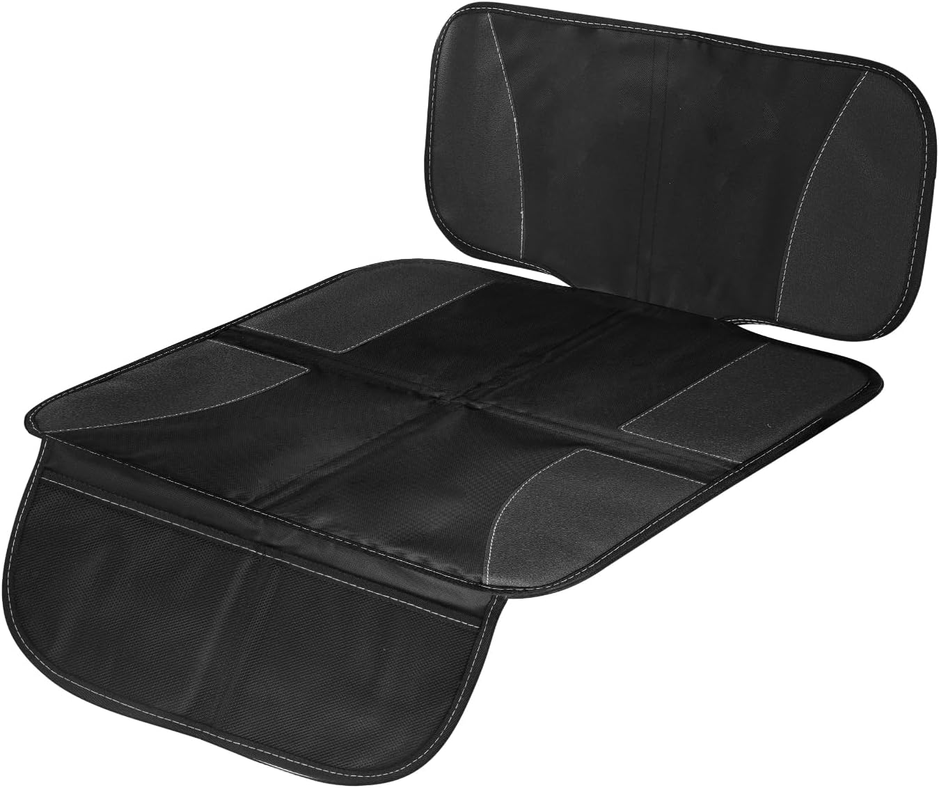 Detalle de EclipseGuard autostoelbeschermer van 600D Oxford, grijs, met ISOFIX-openingen