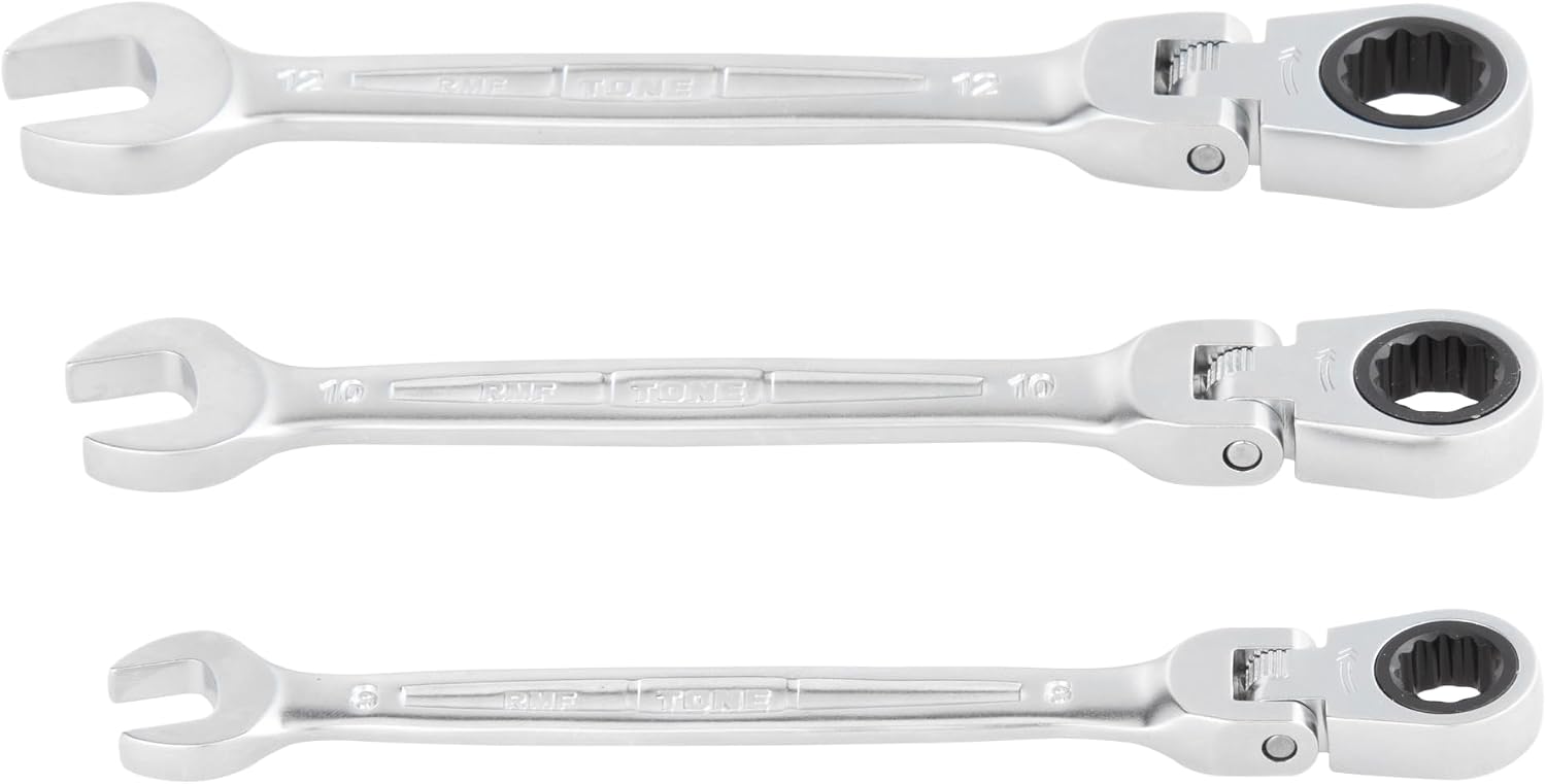 Detalle de トネ(TONE) RMF300 首振ラチェットめがねレンチセット 8・10・12mm