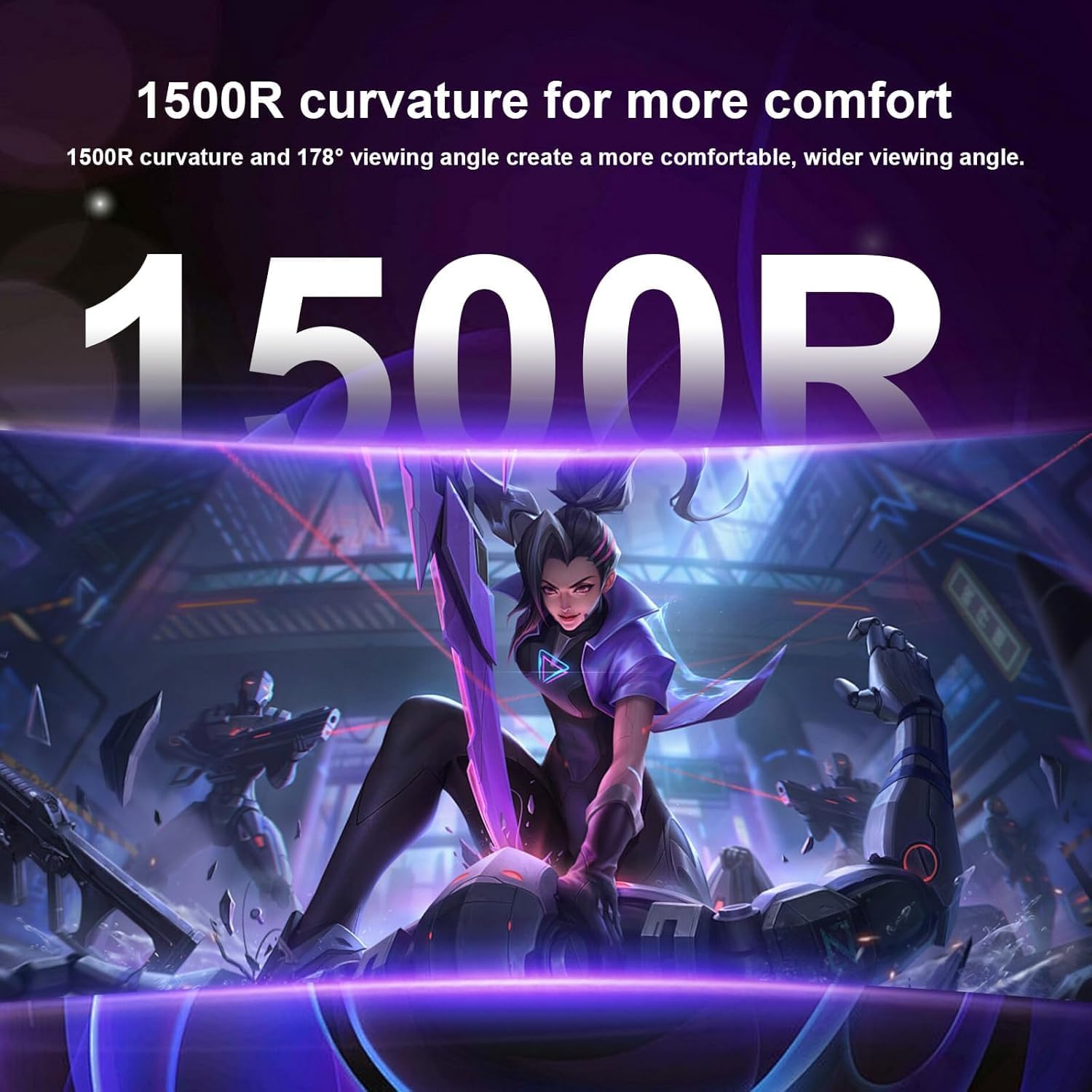 Thumbnail 5 de CronusPro 34 Inch Ultrawide Curved Gaming Monitor (UWQHD 3440x1440) – 165Hz, 1ms MPRT, 1500R Curved, FreeSync Premium