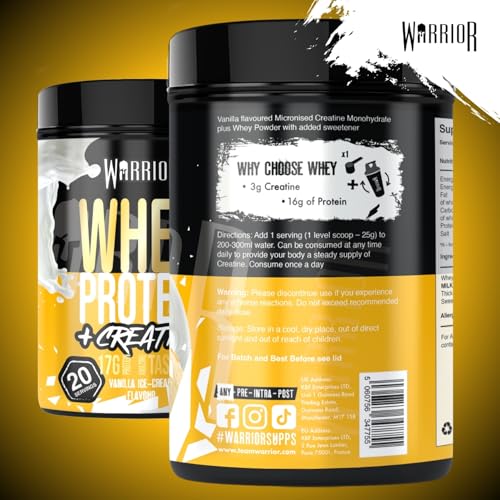 Detalle de Warrior Whey Protein Plus Creatine 500g — High Protein Muscle Recovery Shake