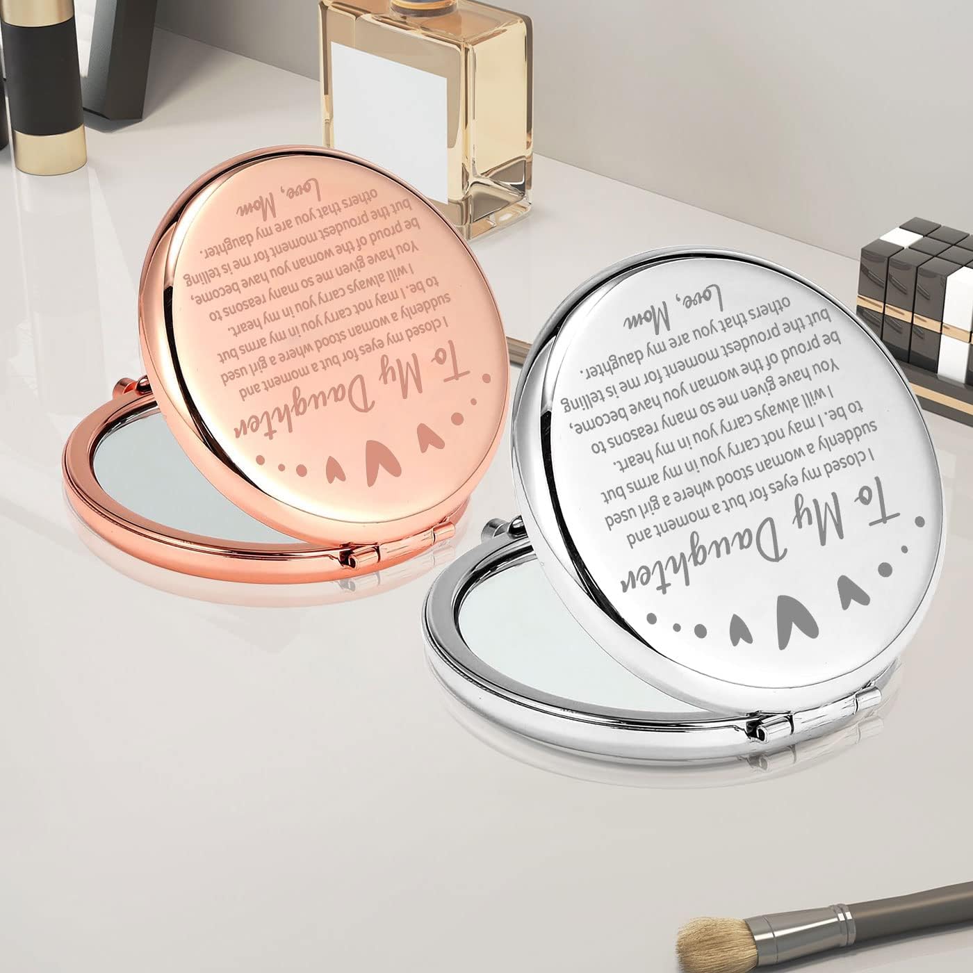 Thumbnail 5 de PLITI To My Daughter Compact Mirror From Mom Dad – A Thoughtful Graduation Keepsake