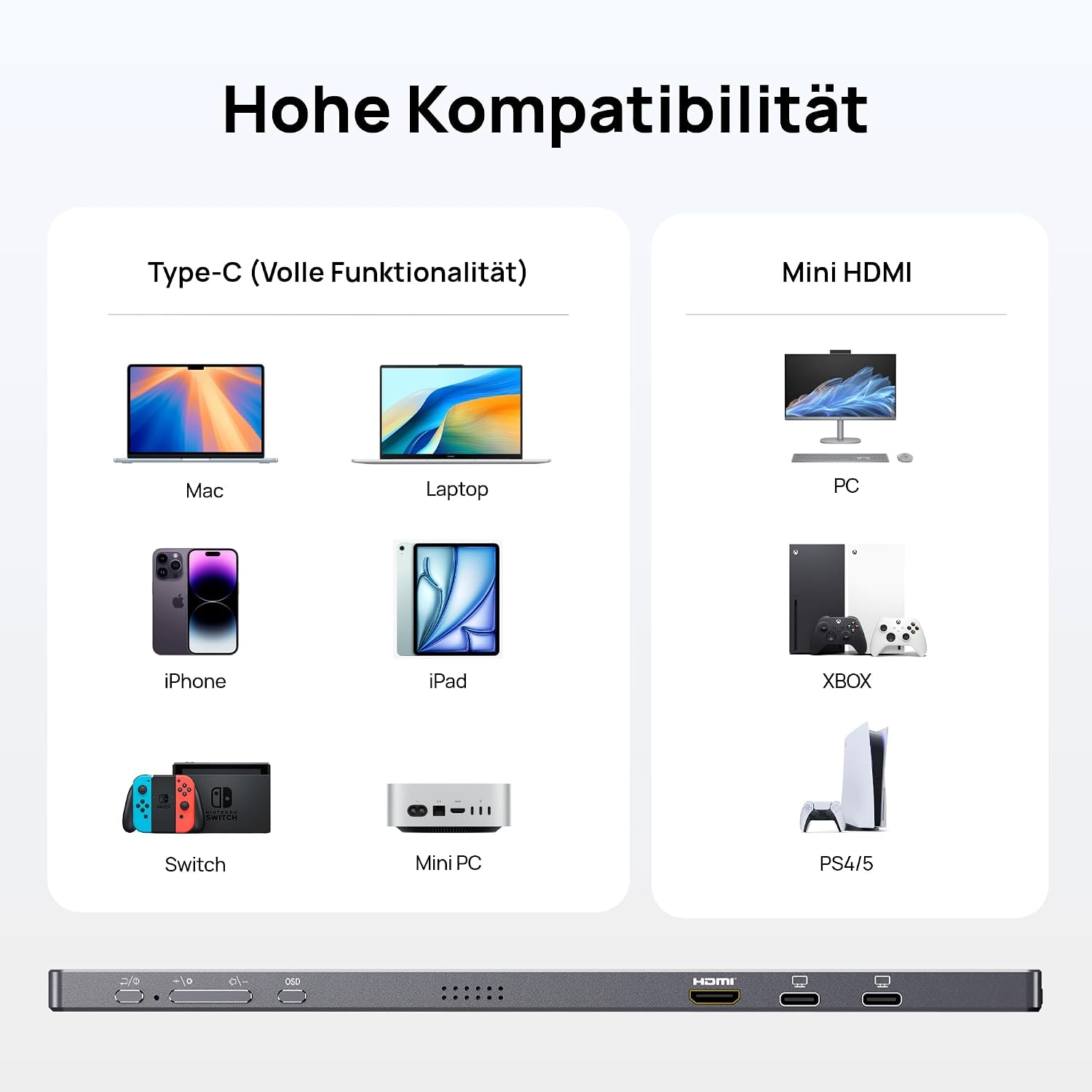 Thumbnail 2 de ARZOPA A1 tragbarer Monitor 15,6 Zoll FHD