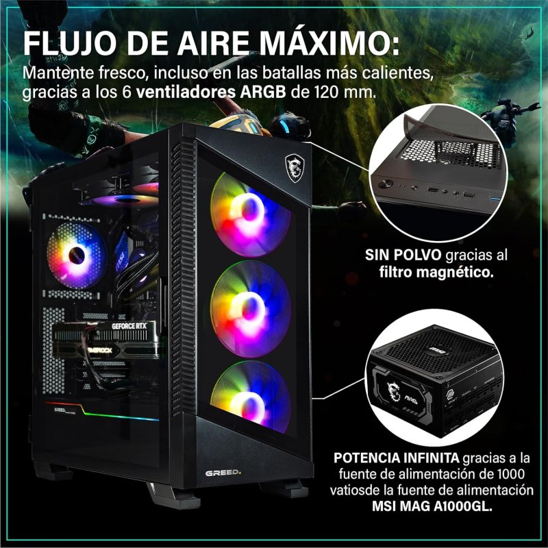 Detalle de GREED MK5 Pro Ordenador 1 TB SSD RTX 5080 32 GB