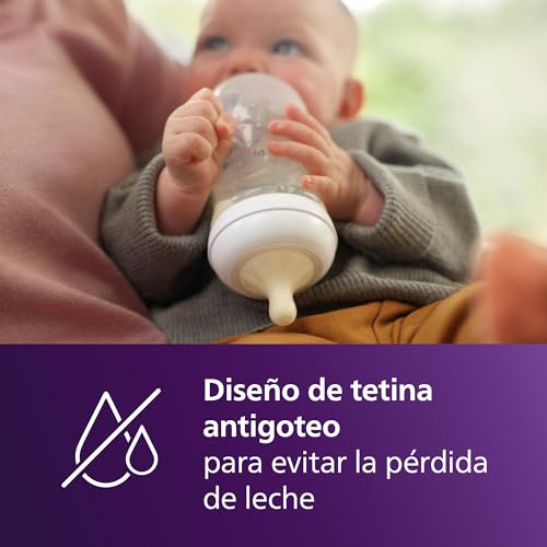 Detalle de Philips Avent Natural Response: set regalo 4 biberones 260 ml con tetinas T3 para bebés de 1 mes o más (SCY903/61)