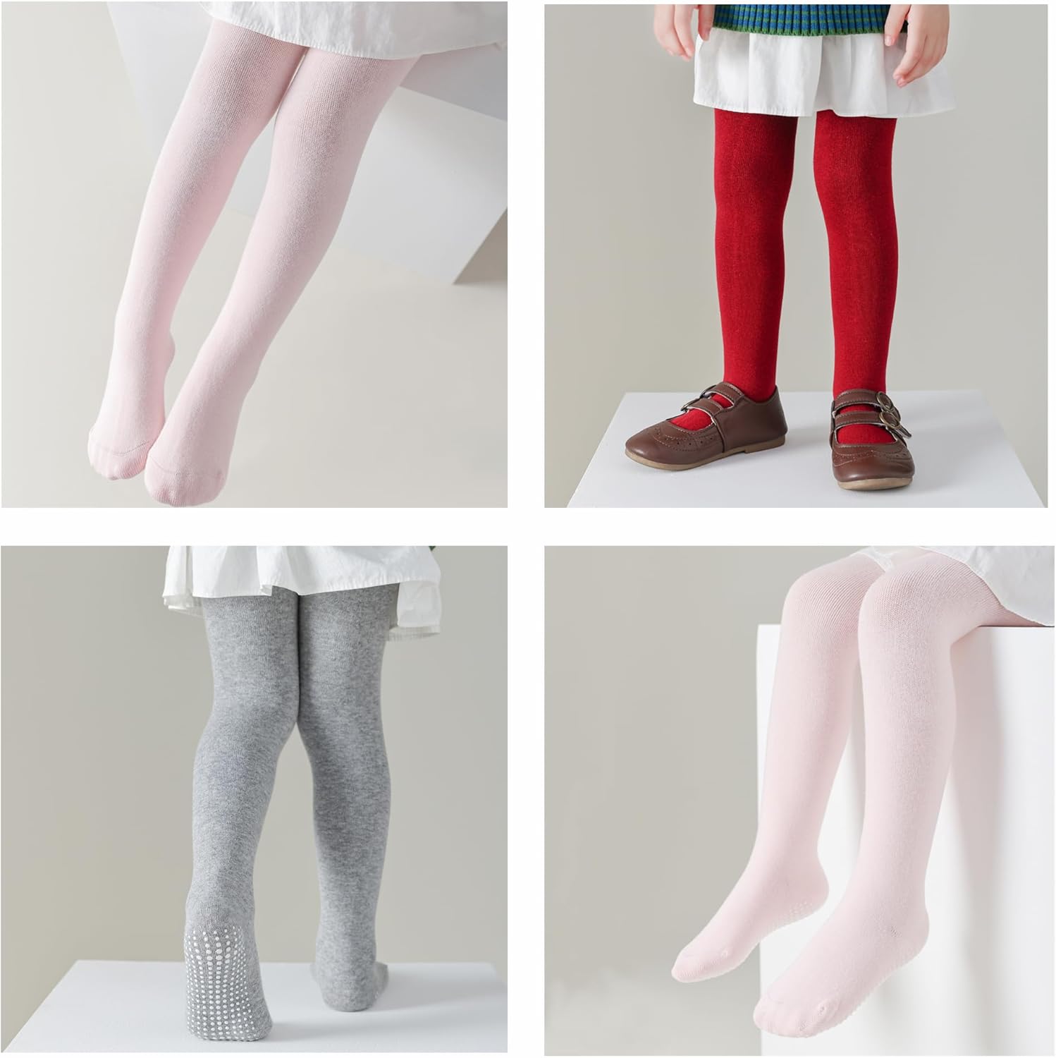 Thumbnail 5 de Marchare Baby Girls Thick Cotton Tights with Non-Slip Grips