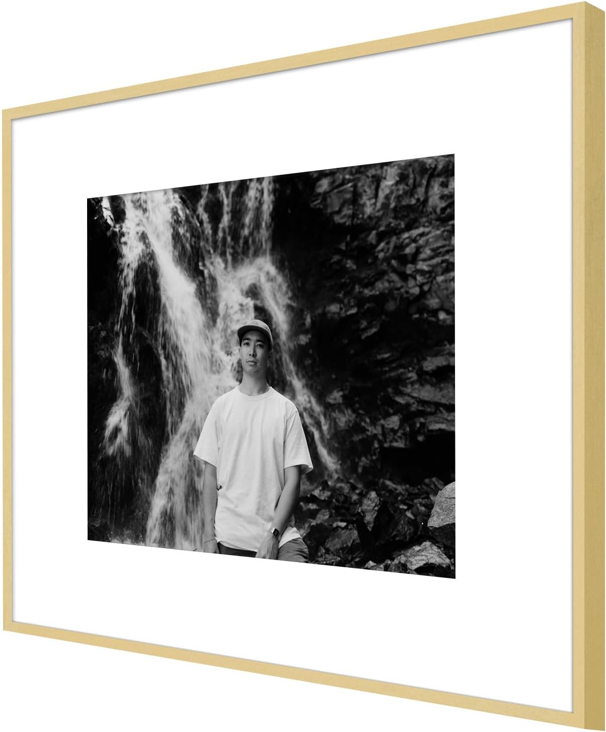 Thumbnail 1 de Golden State Art 16x20 Aluminum Picture Frame with Mat for 11x14 Photo or Without Mat for 16x20 Poster, Real Glass, Gold