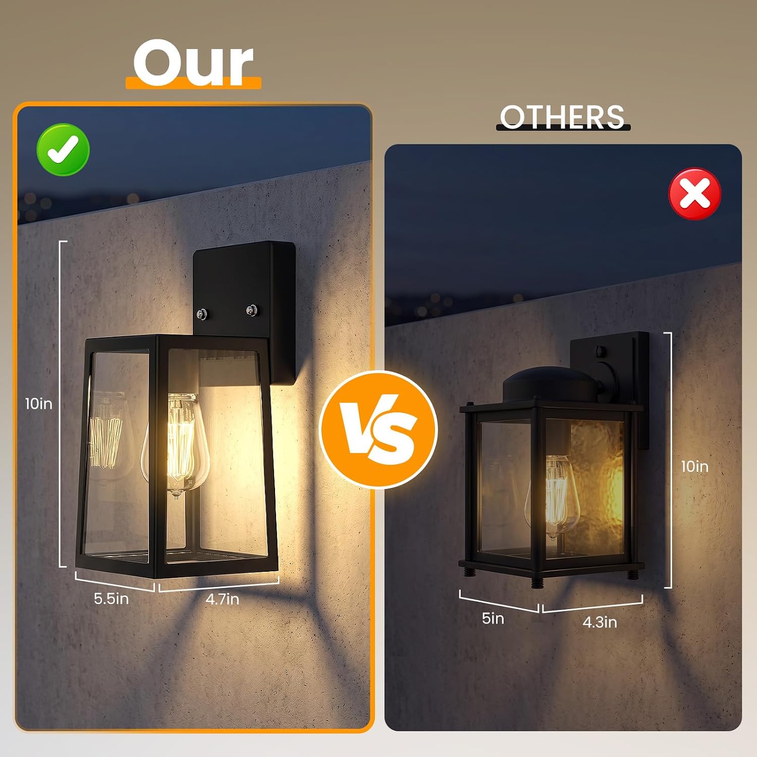Detalle de Onforu Outdoor Wall Light, Black Metal