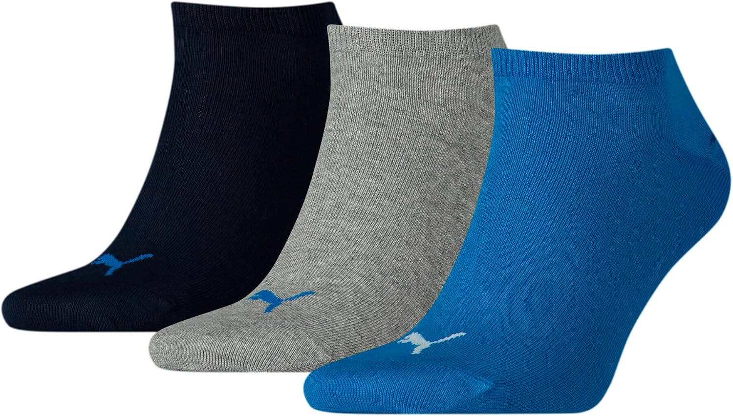 Detalle de PUMA Unisex Sneaker Plain Sock (3er Pack) – flachnahtige Zehennaht, weiche Baumwolle