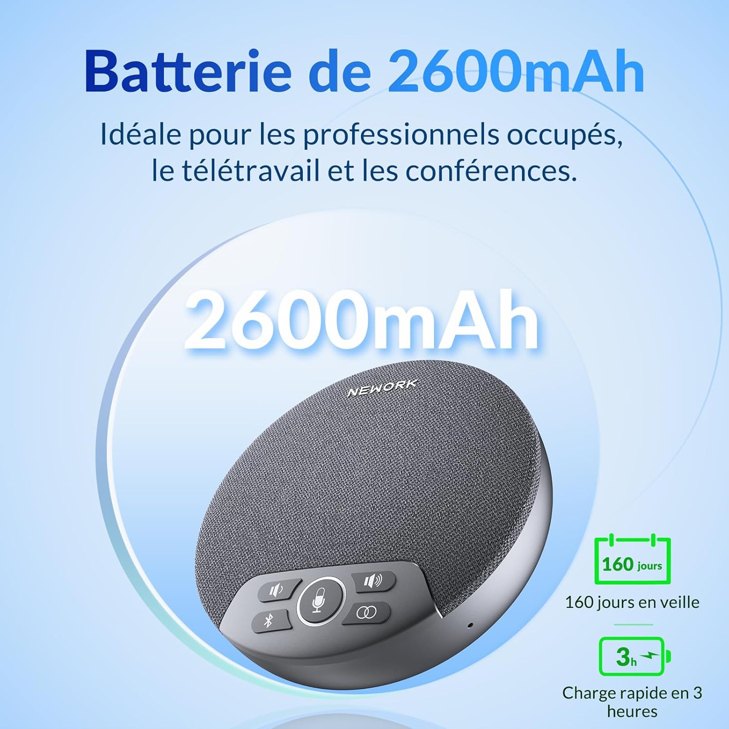 Thumbnail 5 de NEWORK Haut‑Parleur de conférence Bluetooth 2600mAh