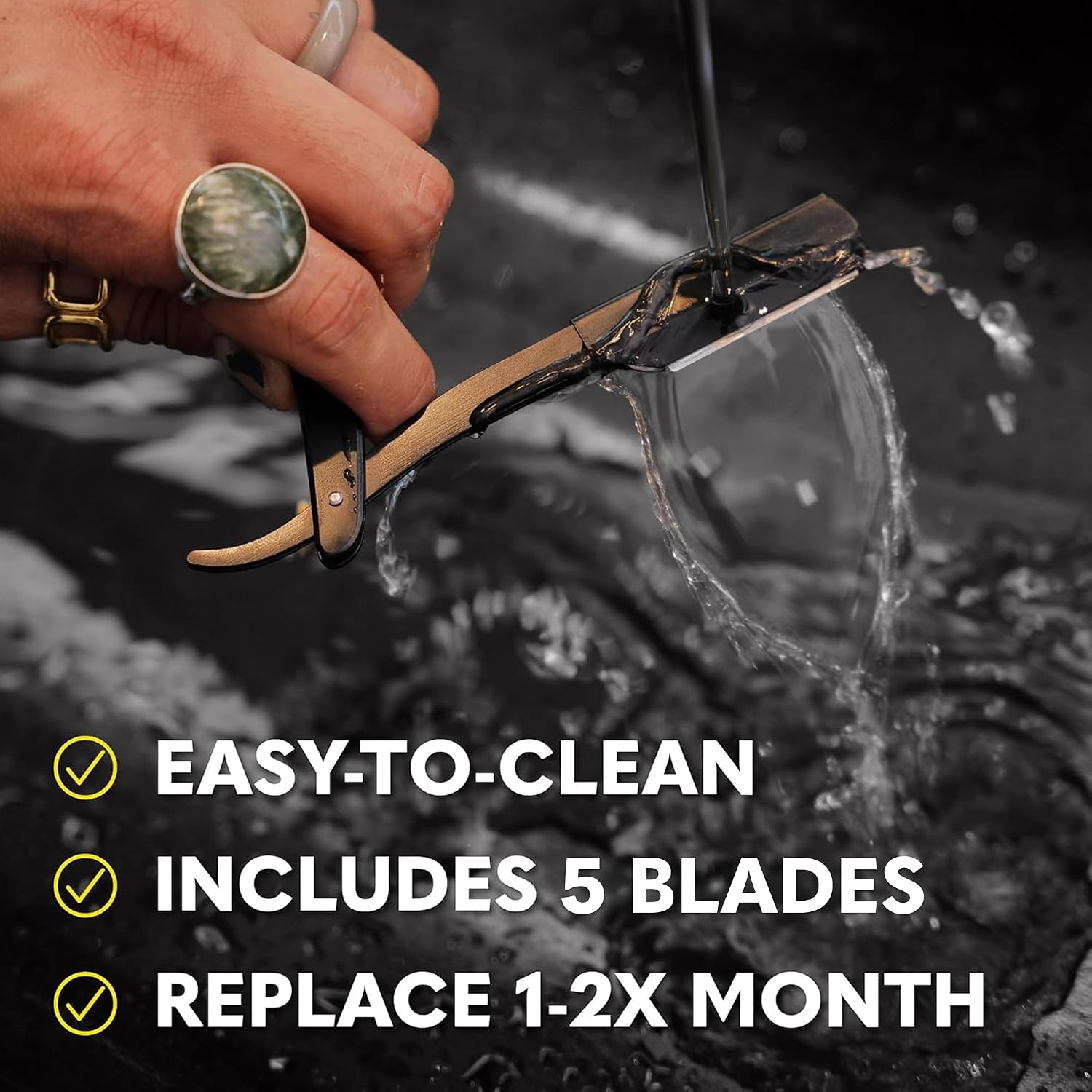 Detalle de The Beard Club Straight Razor with 5 Blades