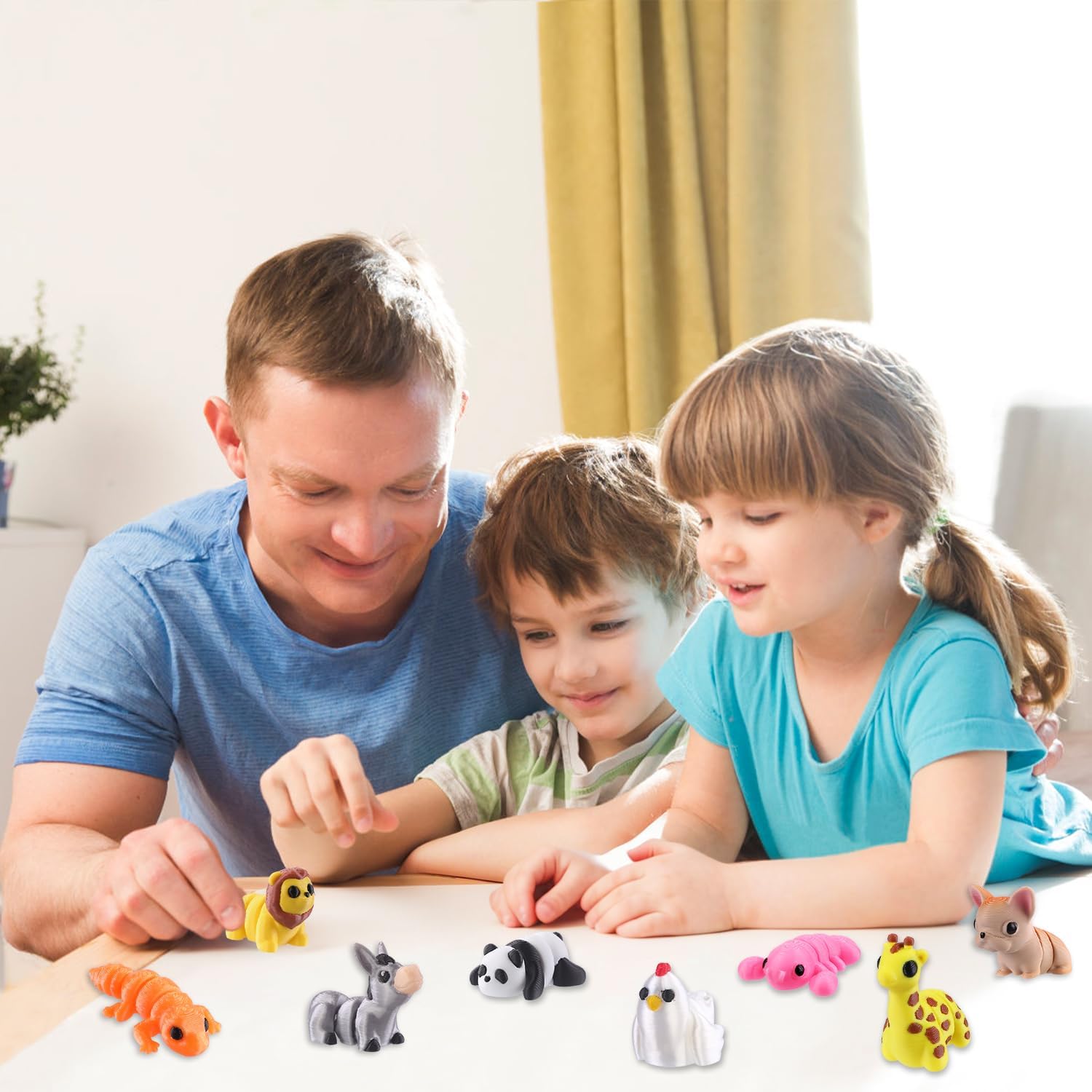 Detalle de XIMISHOP 50Pcs 3D Printed Mini Animals – Flexible, Movable and Colourful Desk Toys