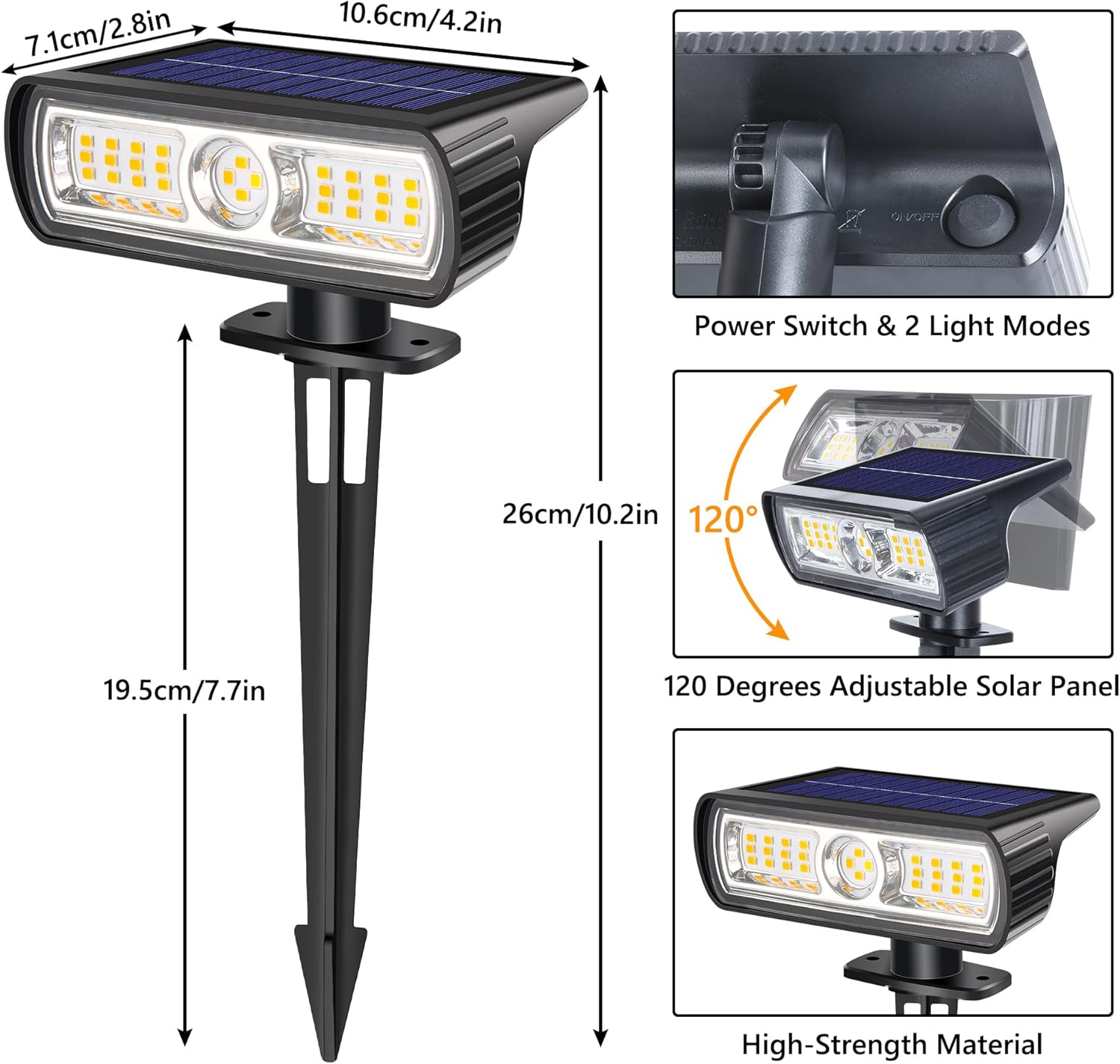 Thumbnail 6 de Moxled Solarlampen für Außen Garten (6er-Set) – 3000K warmweiß, IP65, 2 Helligkeitsmodi