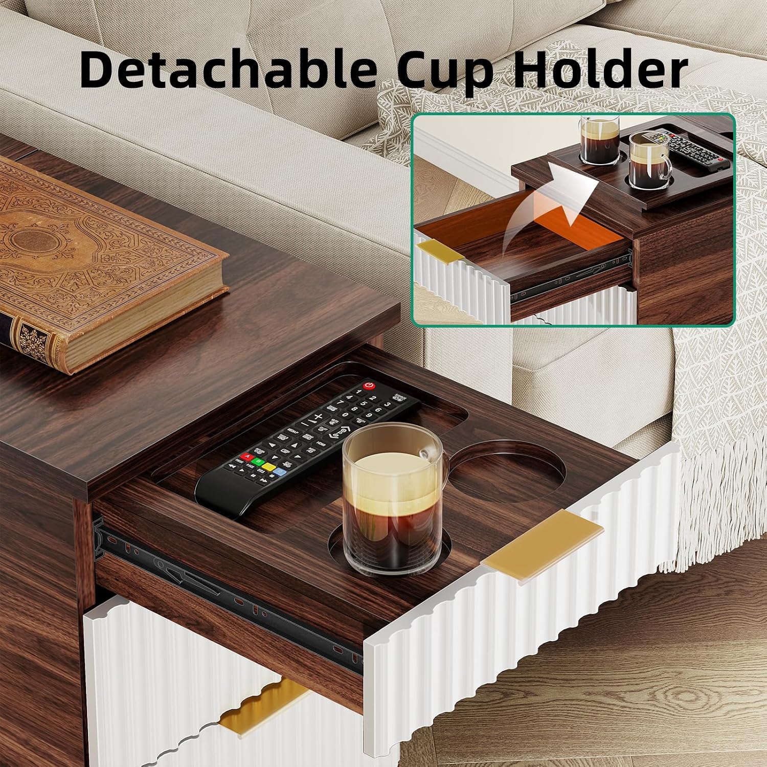 Detalle de Kalrin End Table with 3 Drawers