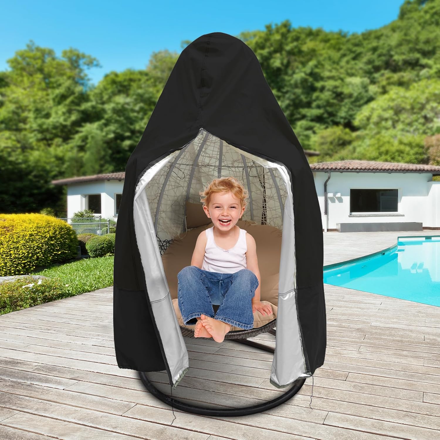 Thumbnail 6 de Impulja eccb002 Patio Egg Chair Cover, 420D Oxford, Waterproof, UV-Resistant