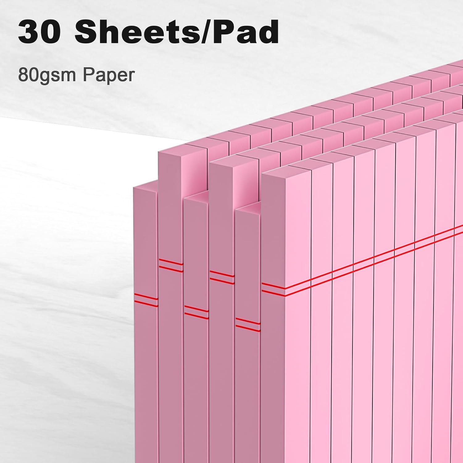 Detalle de AILZFEI 5 x 8-Inch Pink College-Ruled Notepads, 6-Pack
