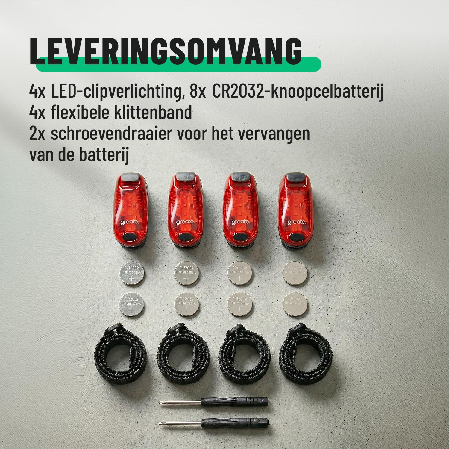 Thumbnail 5 de Greate 201017-2 nachtlooplamp met 3 lichtstanden en bevestigingsclip