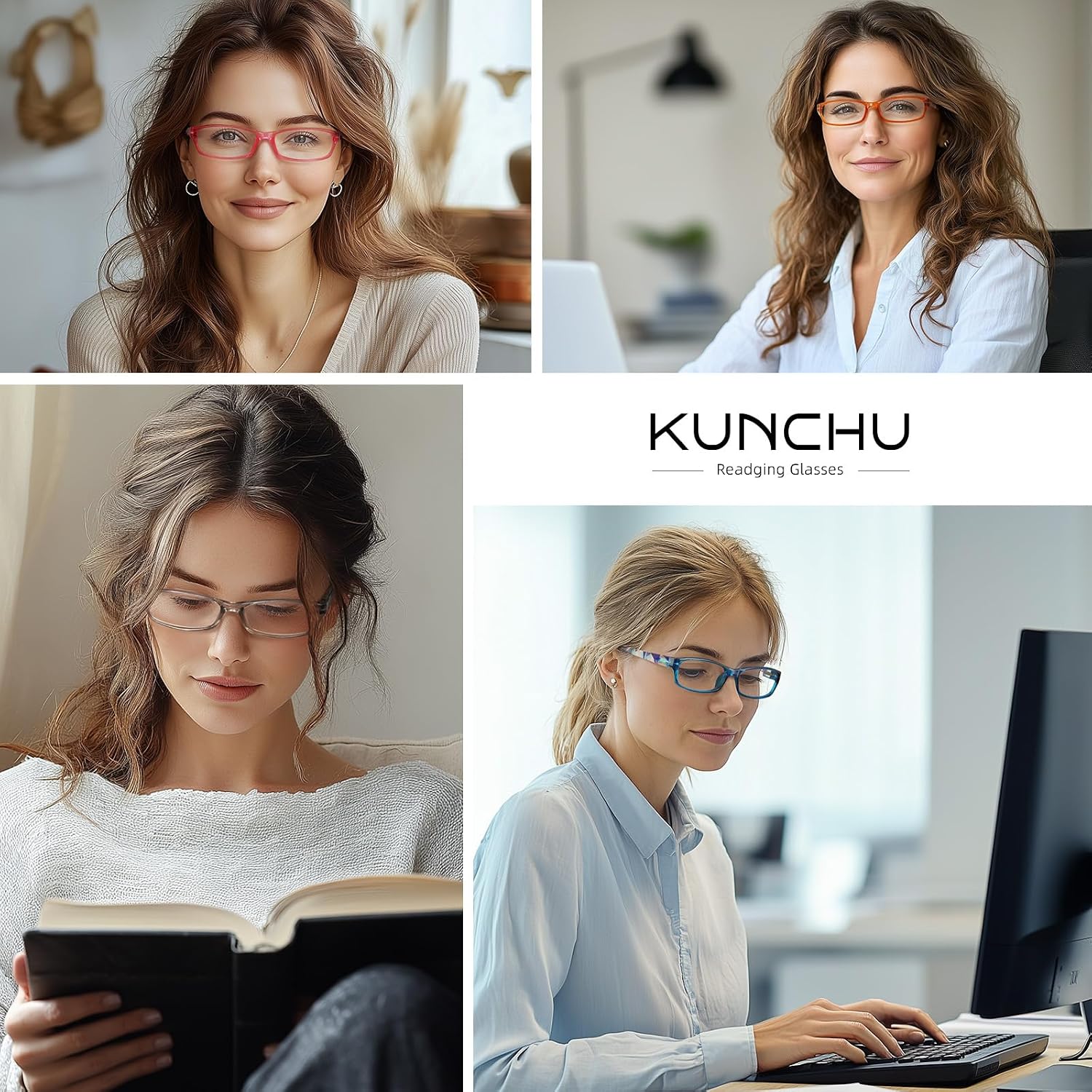Thumbnail 6 de kunchu 5Pack Reading Glasses for Women — Blue Light Blocking, Spring Hinge, Anti-Glare UV Readers