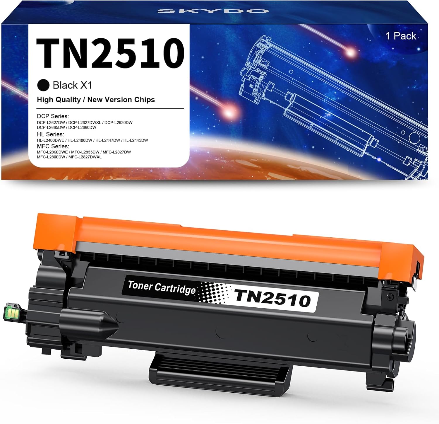 Detalle de Skydo TN2510 Toner compatibile per Brother TN2510/TN2510XL – 1200 pagine con chip
