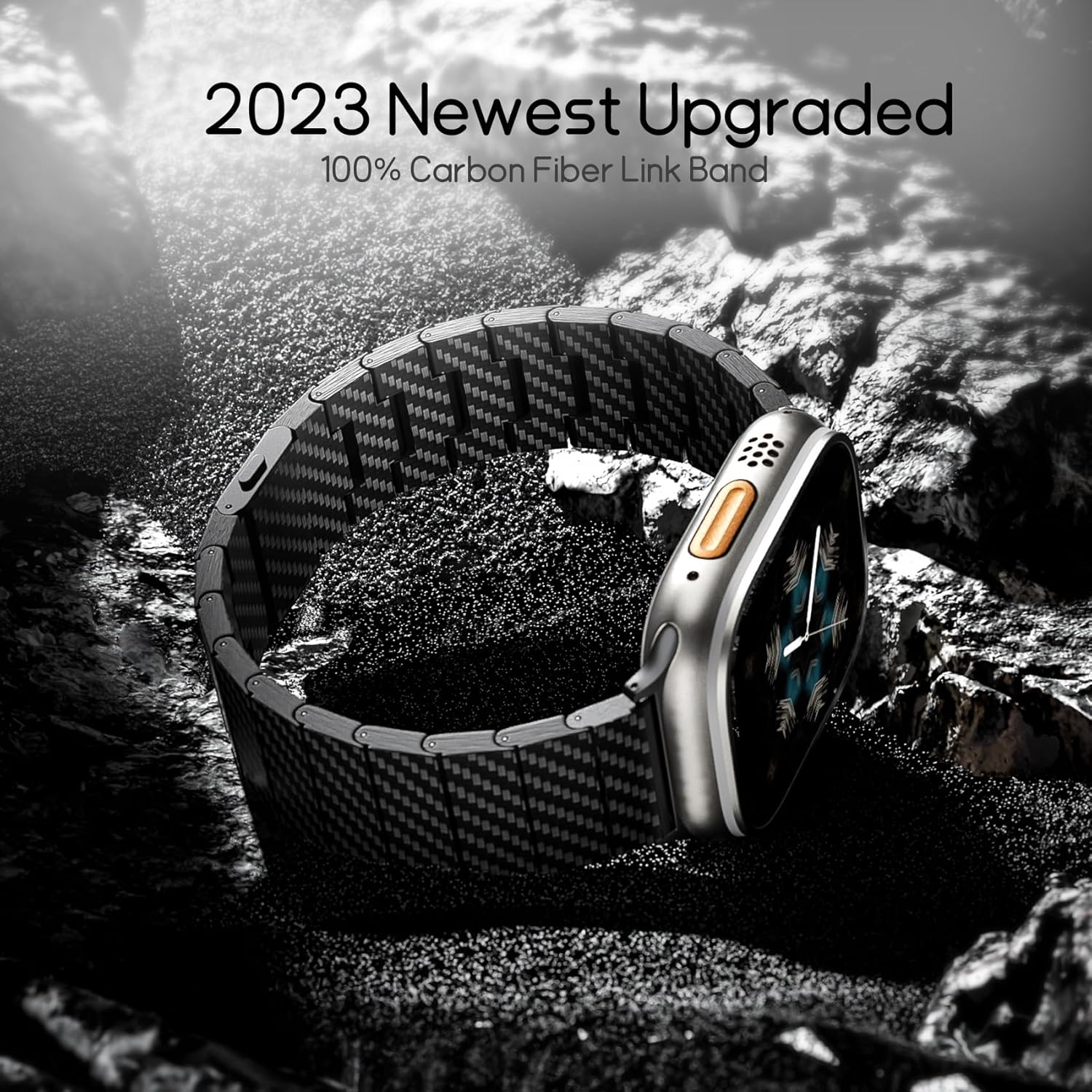 Thumbnail 6 de LULULOOK 100% Pure Carbon Fibre Watch Strap with Double Magnetic Clasp for Apple Watch Ultra 3/2 (49mm) & Ultra/Series models