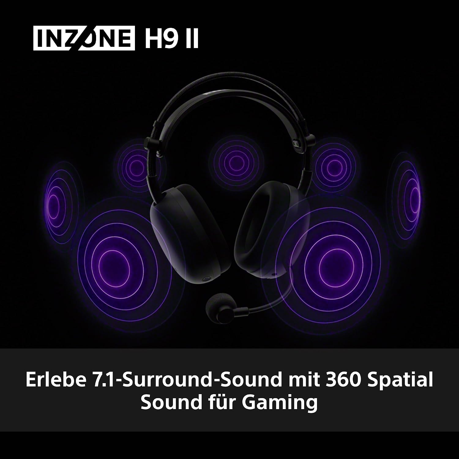 Detalle de Sony INZONE H9 II Kabelloses Noise Cancelling Gaming Headset – Präziser Klang, flexibel verbunden