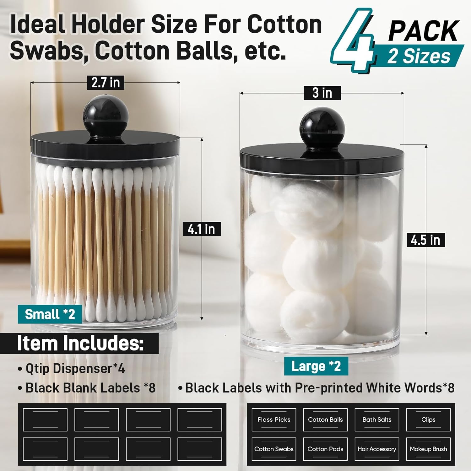 Detalle de Acrylic Qtip Holder 12oz Pack
