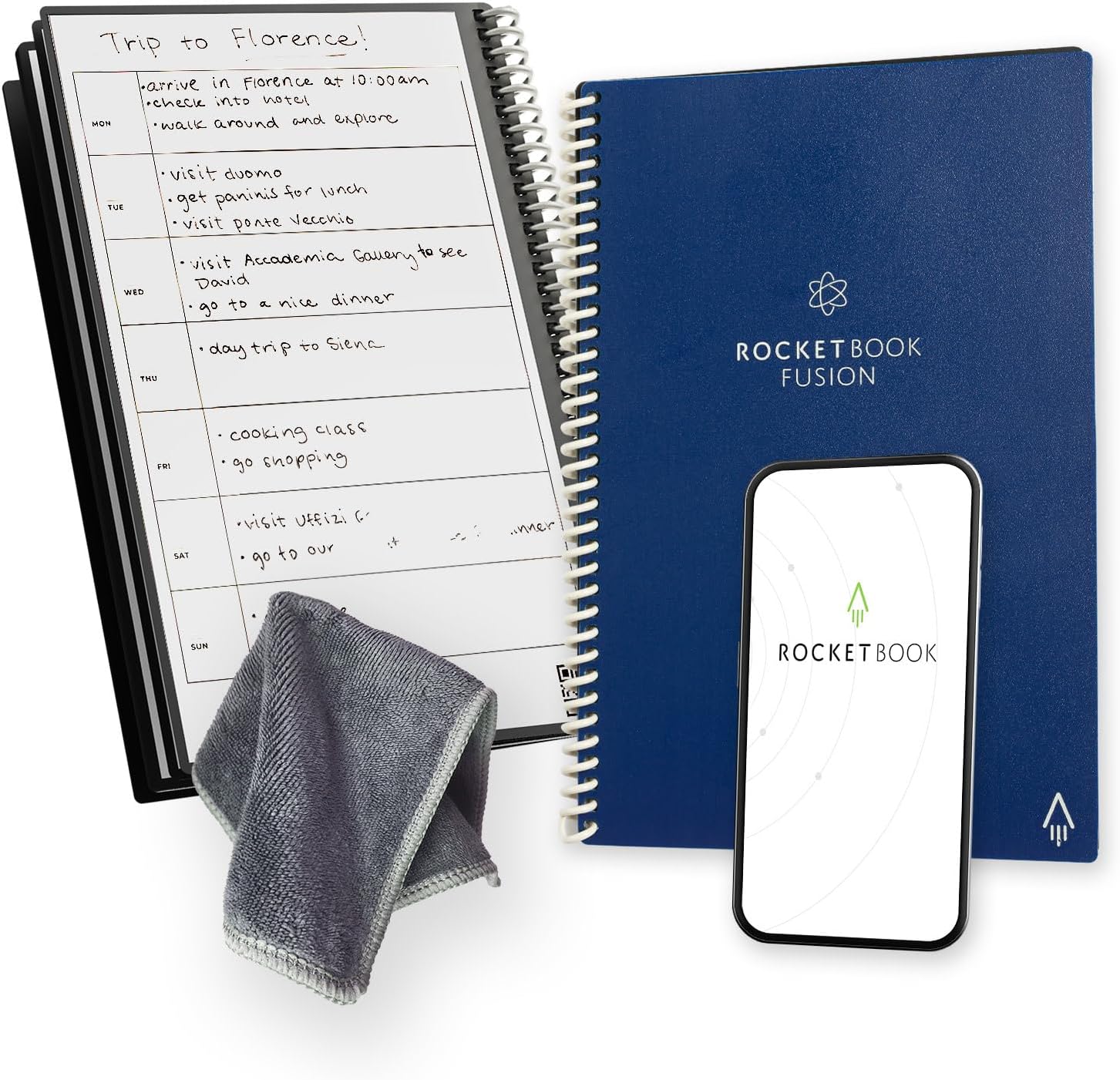 Detalle 1 de Rocketbook Fusion – niedatowany planer wielokrotnego użytku Executive, turkusowy