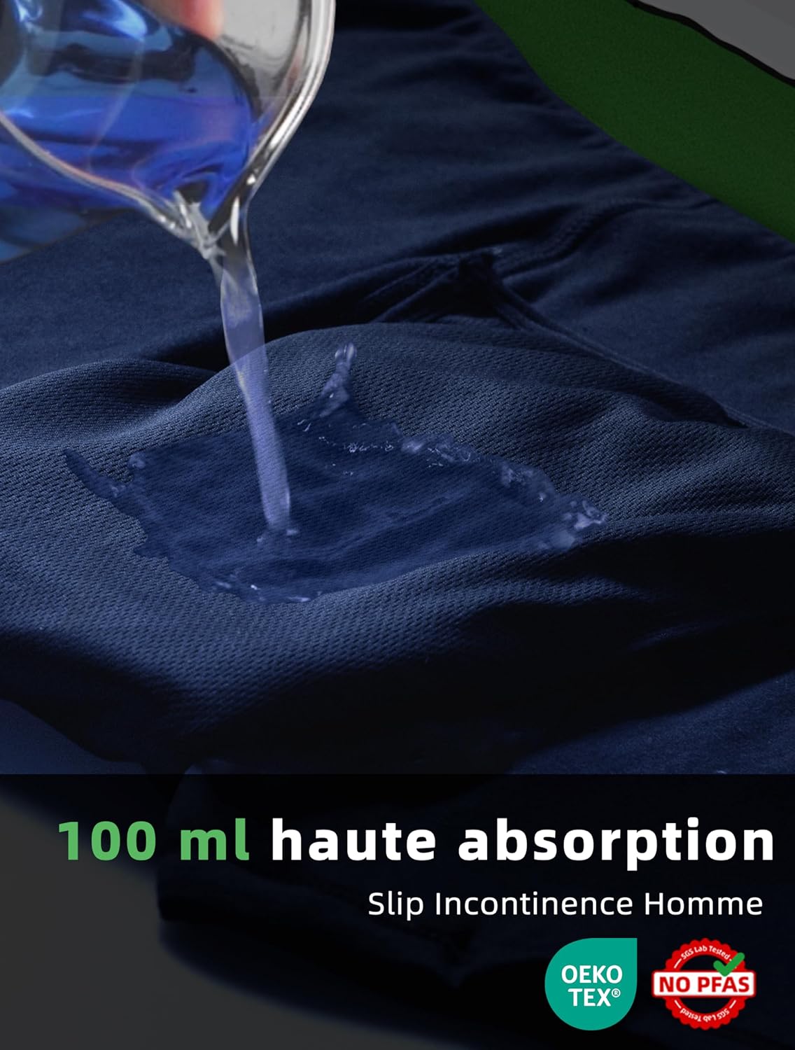 Detalle de TIICHOO Culotte incontinence homme 100 ml 🩲