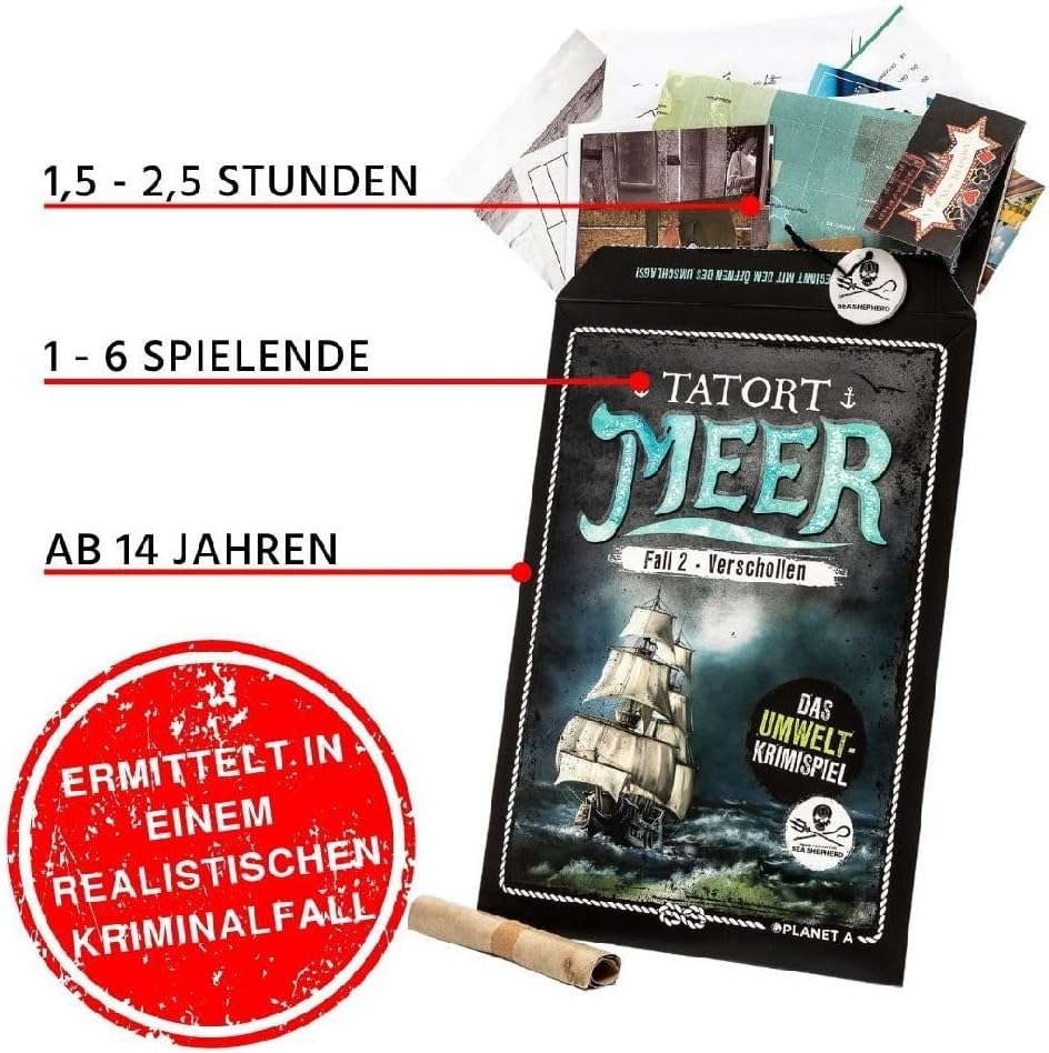 Thumbnail 4 de DENKRIESEN Tatort Meer Verschollen – Krimispiel für 1–6 Personen, ab 14 Jahren