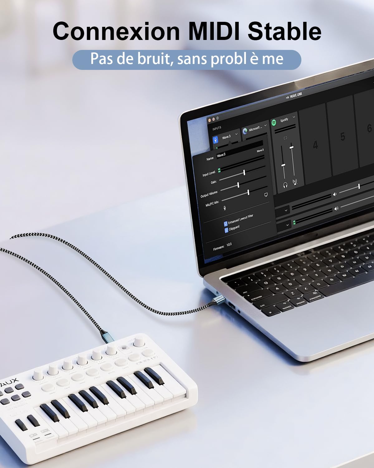 Thumbnail 4 de BLITEZZ BLIT-TYPE-B-3M USB-printerkabel van 3 m met gevlochten nylon