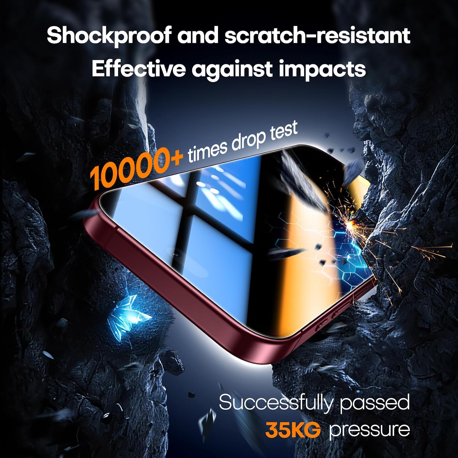 Detalle 2 de TAURI iPhone 18 Pro Privacy Screen Protector, 2-Pack with 9H+ Tempered Glass